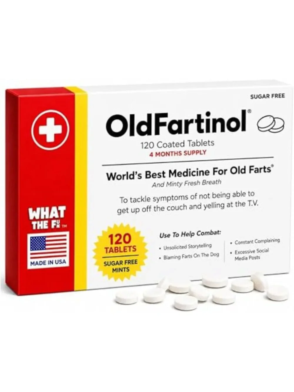 Old Fartinol Funny Gag Gift Mints 120 Sugar-Free Tablets Birthday Joke Gift